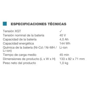 BL4040 BATERÍA MAKITA® XGT® 40V 4.0AH - Image 4